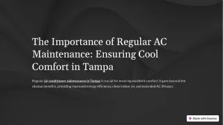 The Importance of Regular AC Maintenance: Ensuring Cool Comfort in Tampa