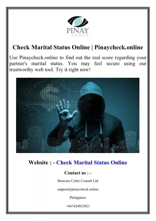 Check Marital Status Online  Pinaycheck.online