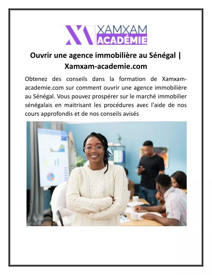 ouvrir une agence immobili re au s n gal xamxam