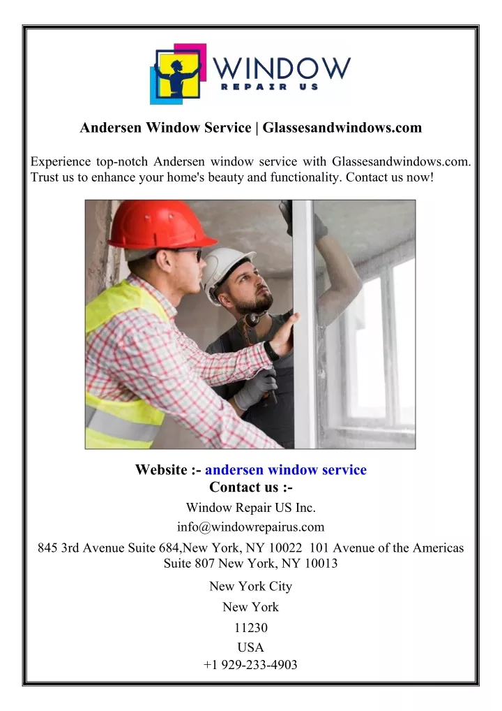 andersen window service glassesandwindows com