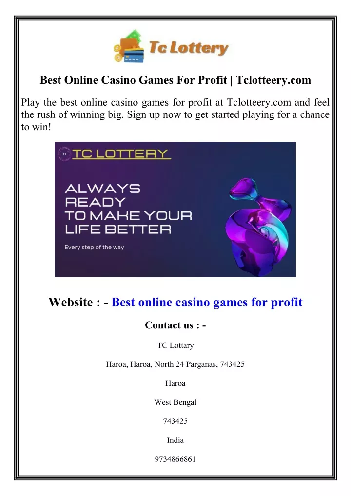 best online casino games for profit tclotteery com