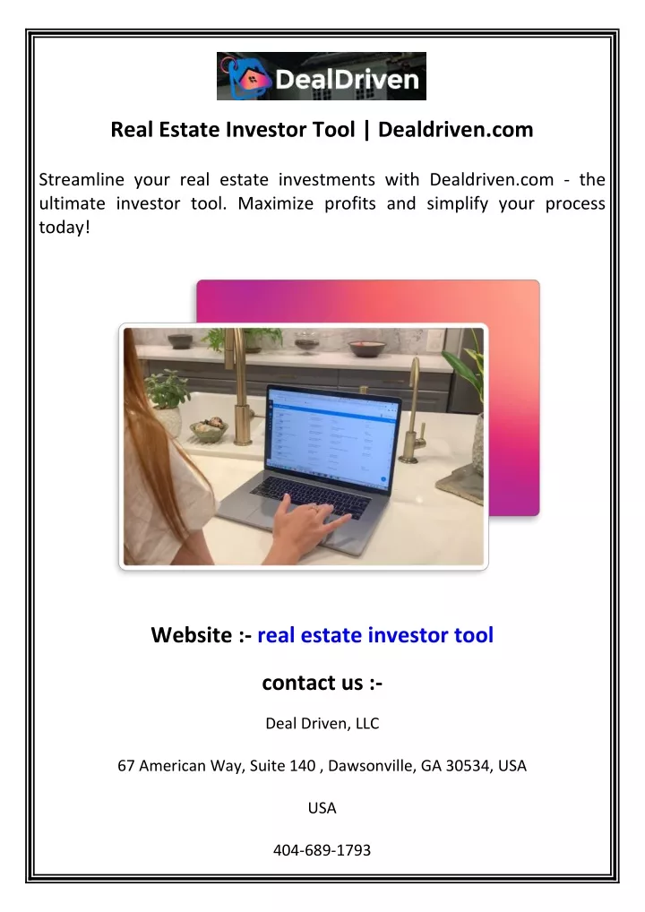 real estate investor tool dealdriven com