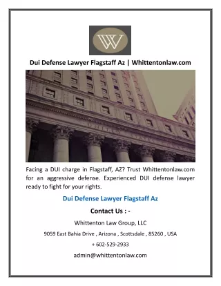 Dui Defense Lawyer Flagstaff Az  Whittentonlaw.com
