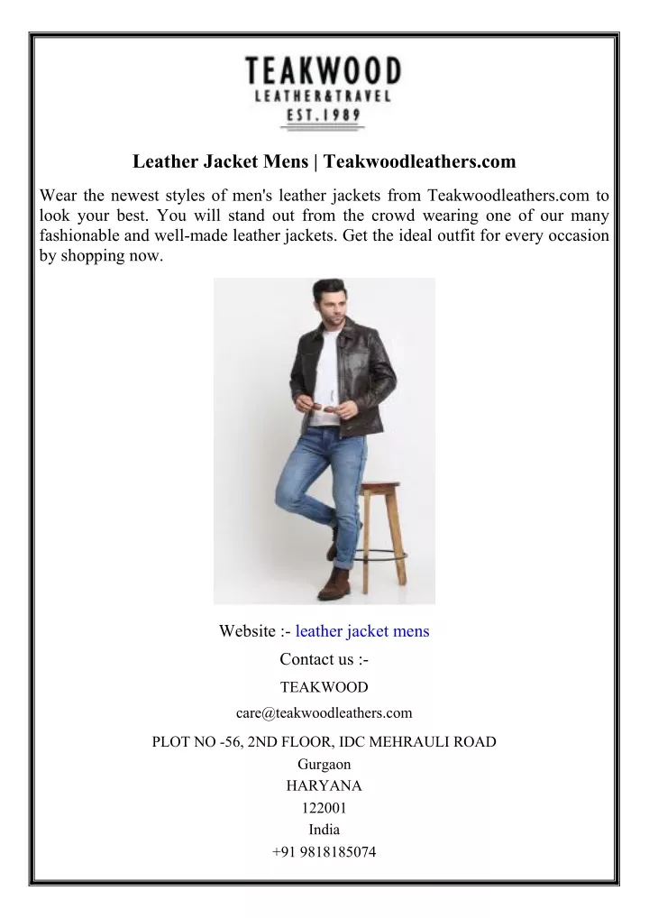 leather jacket mens teakwoodleathers com