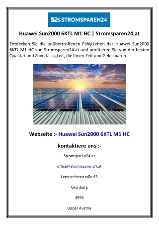 Huawei Sun2000 6KTL M1 HC  Stromsparen24.at