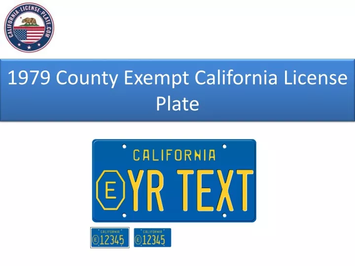 1979 county exempt california license plate