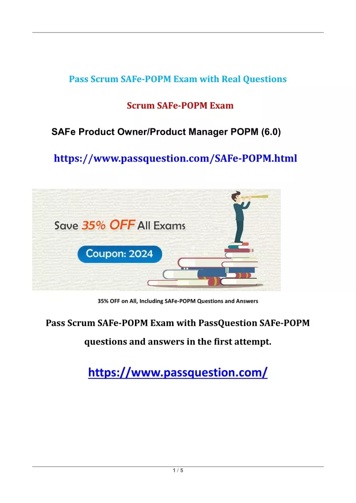pass scrum safe popm exam with real questions