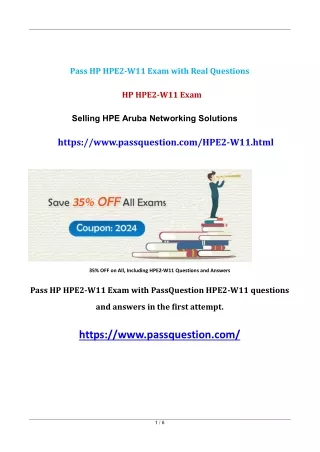 pass hp hpe2 w11 exam with real questions