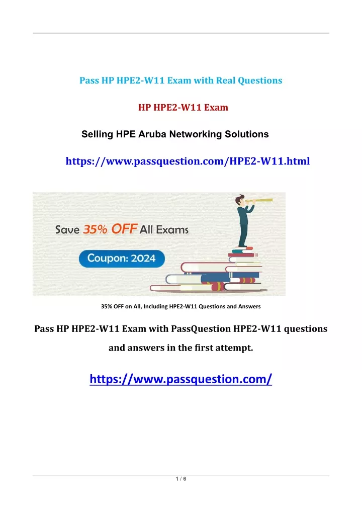pass hp hpe2 w11 exam with real questions