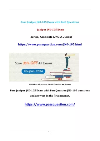 pass juniper jn0 105 exam with real questions