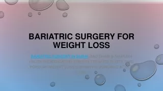 Bariatric Surgery For Weight Loss