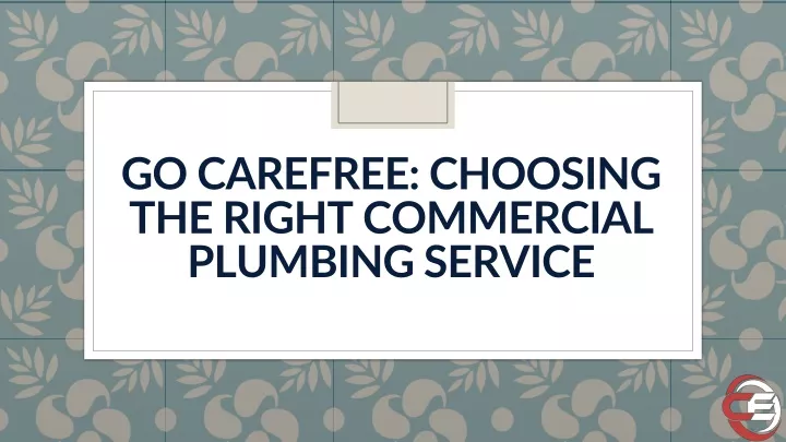 go carefree choosing the right commercial plumbing service
