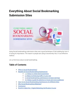 Everything About Social Bookmarking Submission Sites (2)