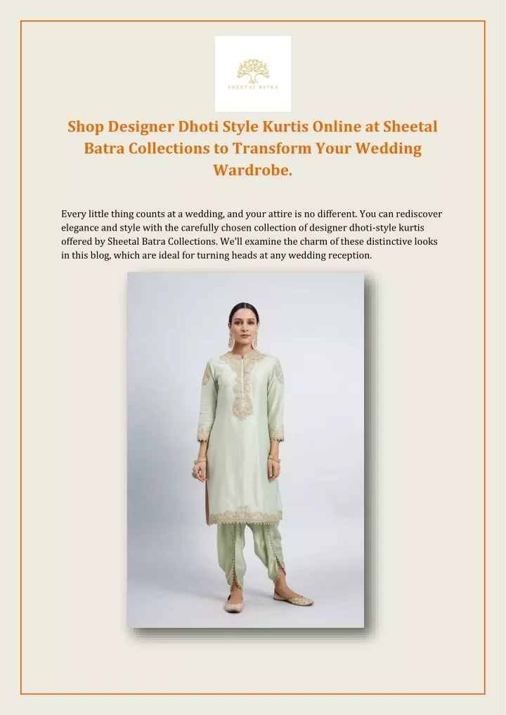shop designer dhoti style kurtis online