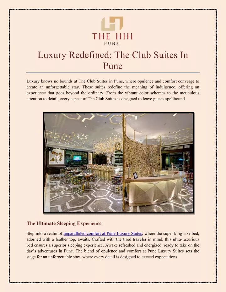 luxury redefined the club suites in pune