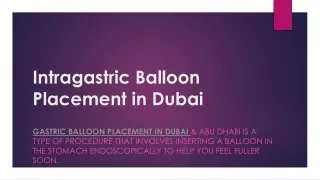Intragastric Balloon Placement in Dubai
