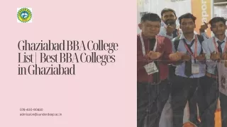 Ghaziabad BBA College List Best BBA Colleges in Ghaziabad
