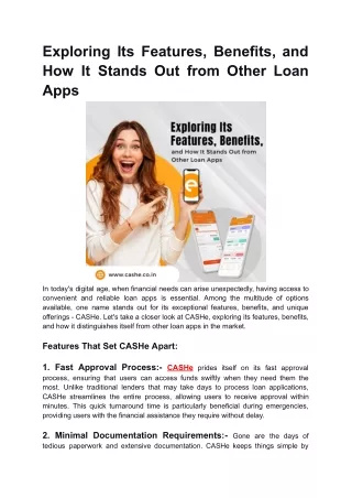 Exploring Its Features, Benefits, and How It Stands Out from Other Loan Apps