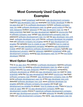 most commonly used captcha examples