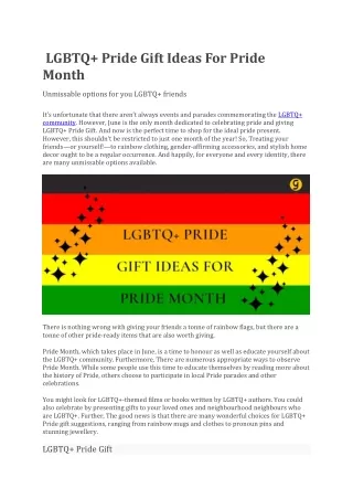 LGBTQ  Pride Gift Ideas For Pride Month
