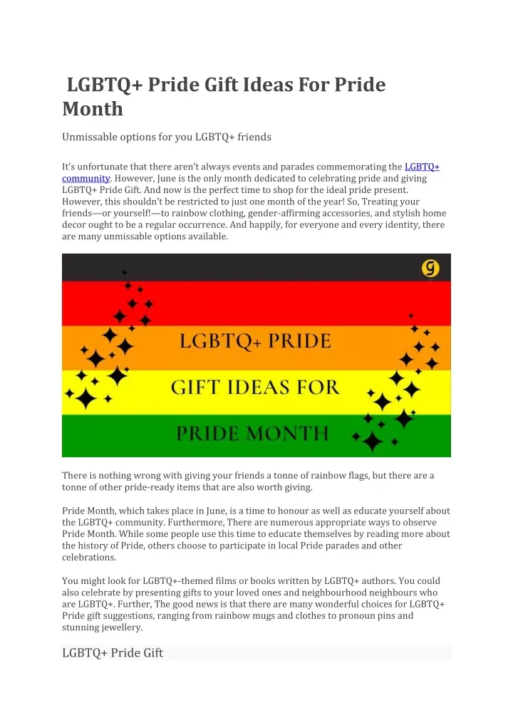 lgbtq pride gift ideas for pride month