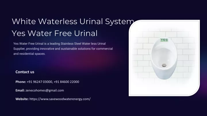 PPT - White Waterless Urinal System, White Waterless Urinal System ...