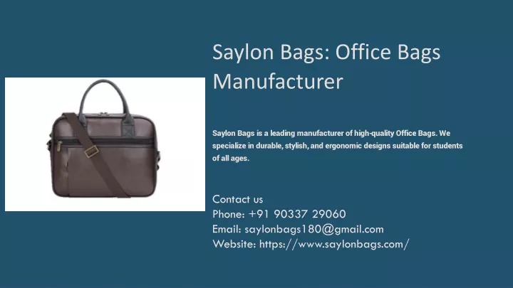saylon bags office bags manufacturer