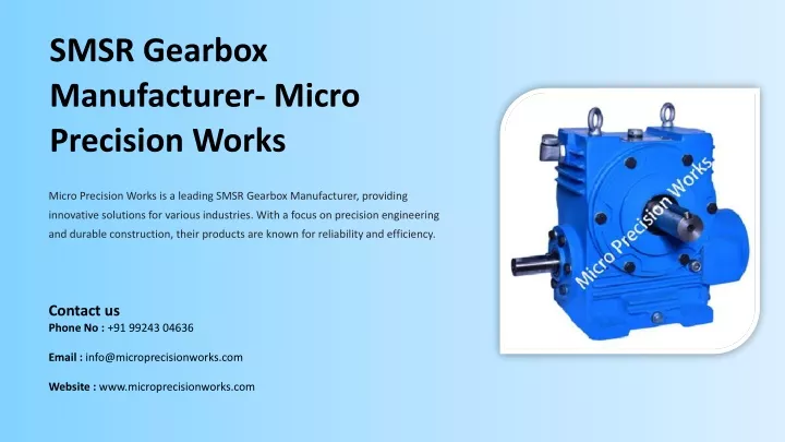 smsr gearbox manufacturer micro precision works