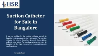 Suction Catheter for Sale in Bangalore