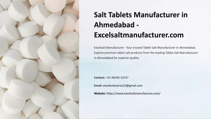 salt tablets manufacturer in ahmedabad