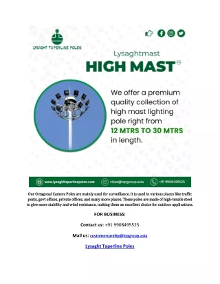 Top high mast supplier for Highway
