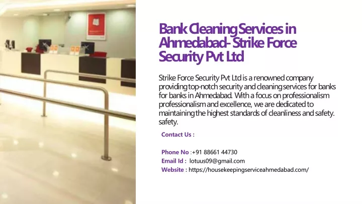 bank cleaning services in ahmedabad strike force