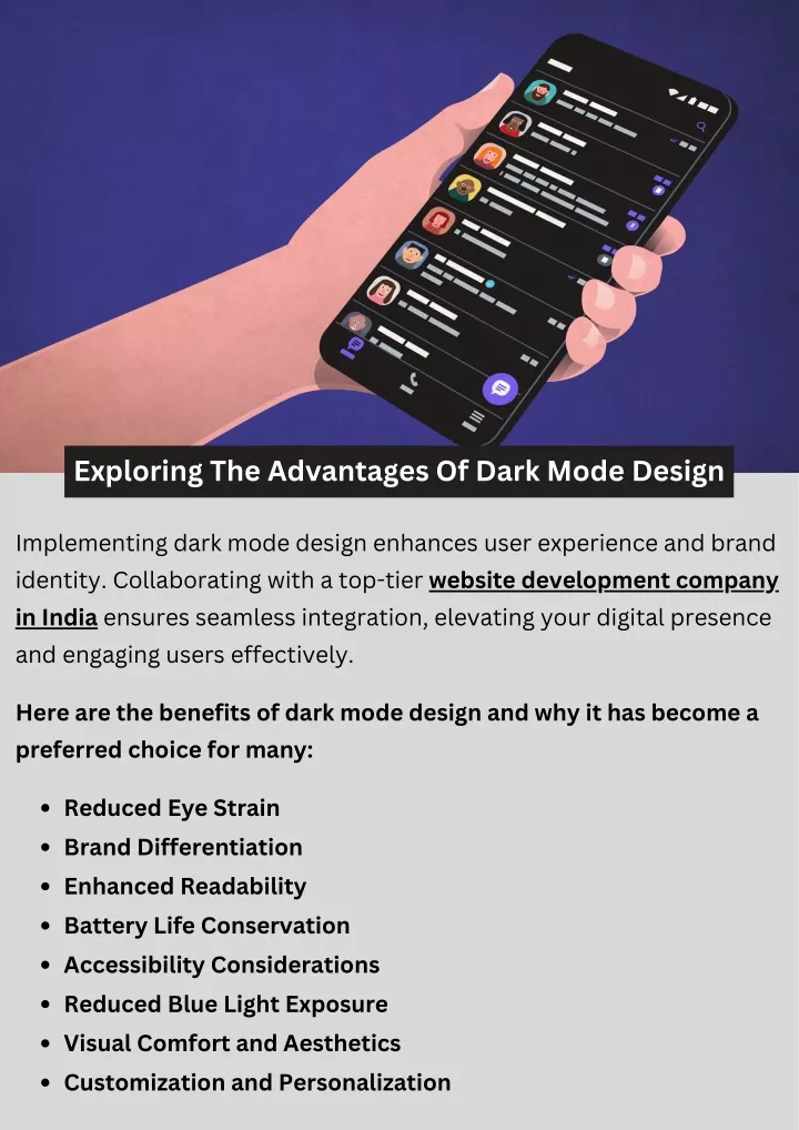 exploring the advantages of dark mode design