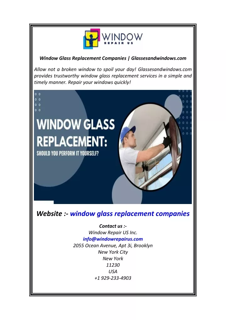 window glass replacement companies