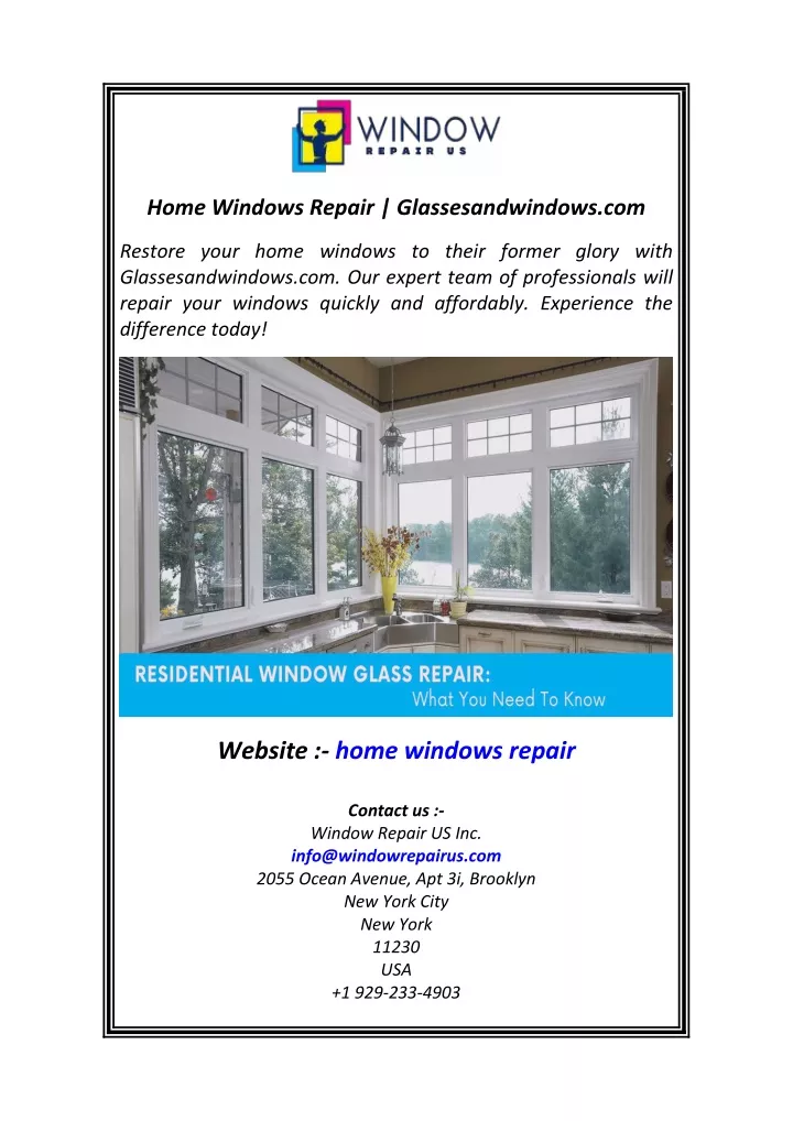 home windows repair glassesandwindows com