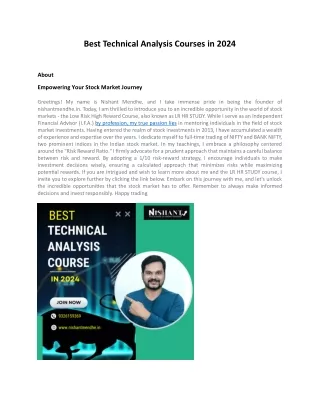 Best Technical Analysis Courses in 2024
