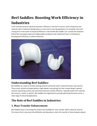 berl saddles boosting work efficiency
