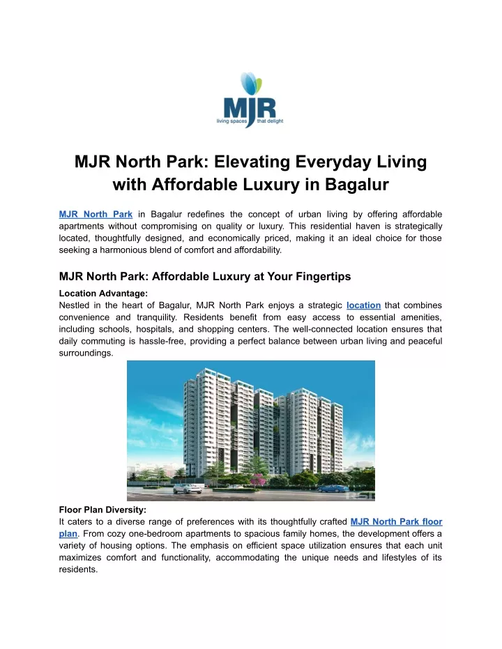 mjr north park elevating everyday living with