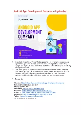 Android App Development Services in Hyderabad