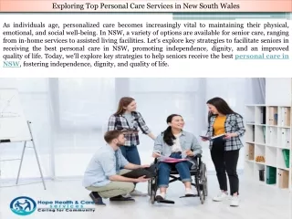 Exploring Top Personal Care Services in New South Wales