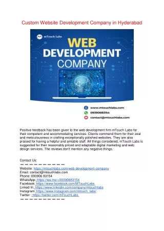 Custom Website Development Company in Hyderabad