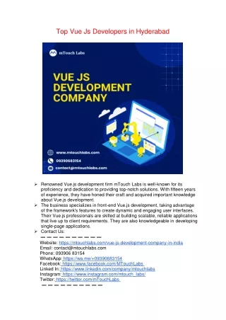 Top Vue Js Developers in Hyderabad