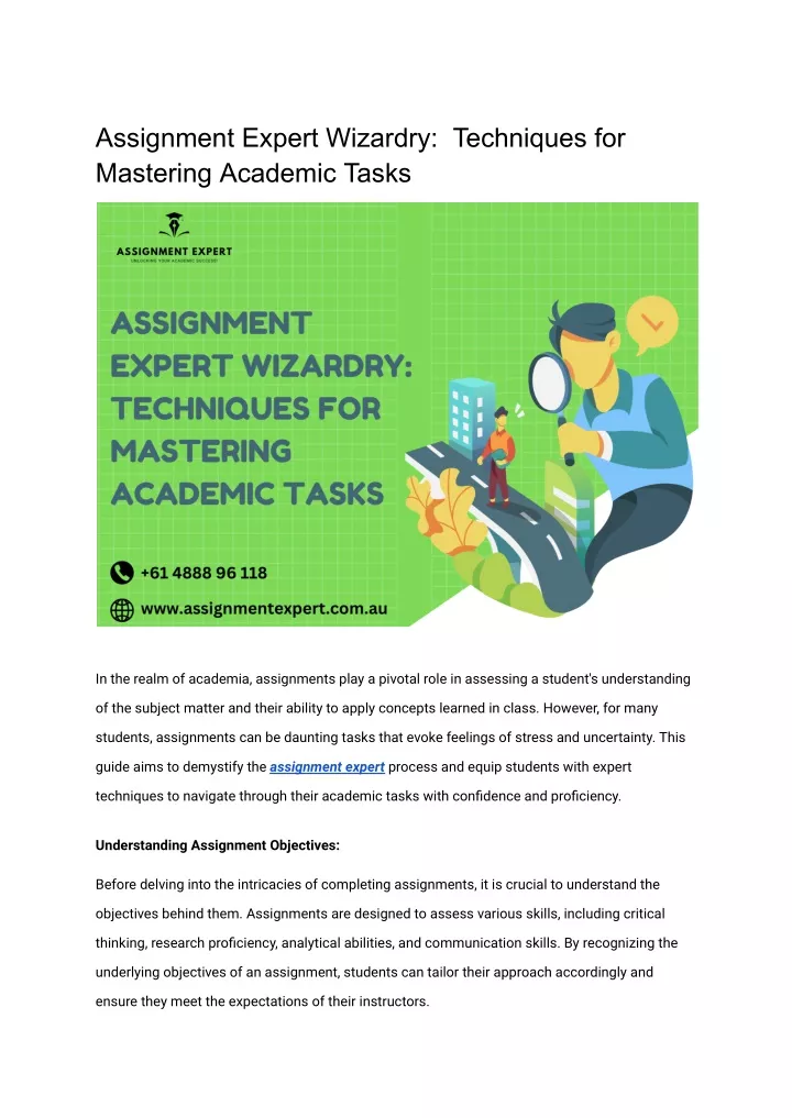 assignment expert wizardry techniques