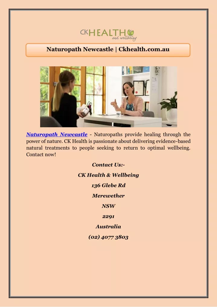 naturopath newcastle ckhealth com au