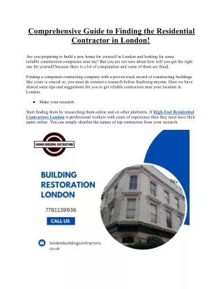 Comprehensive Guide to Finding the Residential Contractor in London!.docx