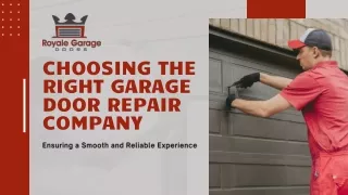 Choosing the Right Garage Door Repair Company