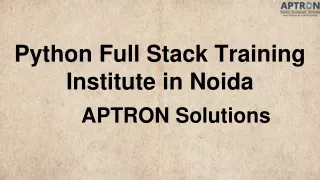 Python Full Stack Training Institute in Noida