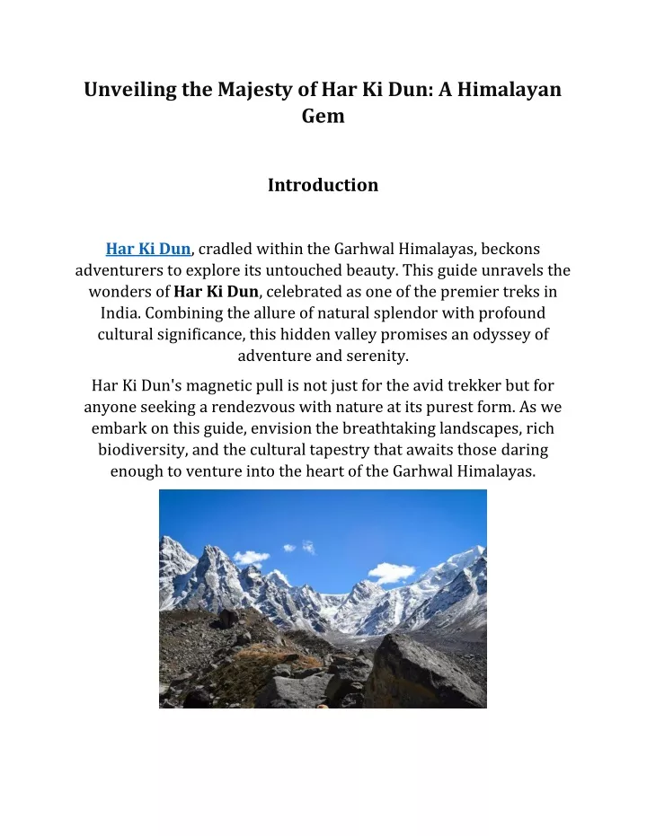 unveiling the majesty of har ki dun a himalayan