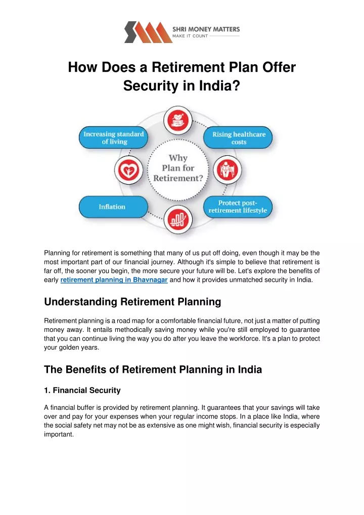 how does a retirement plan offer security in india