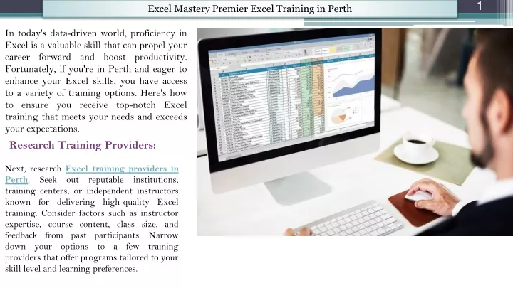 excel mastery premier excel training in perth